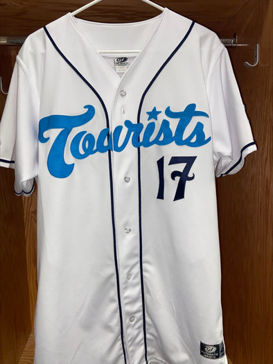 The Asheville Tourists Game Worn White Jersey