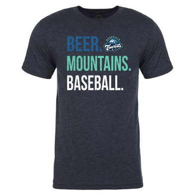 The Asheville Tourists Beer Mountains Baseball T-shirt