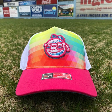 The Asheville Tourists Youth Girls Rainbow Adjustable Cap